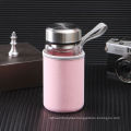 350ml Borosilicate Glass Stainless Steel Lid Water Bottle Infuser with Sleeve